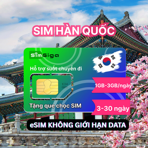 SIM du lịch Hàn Quốc