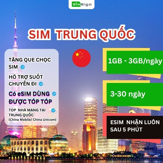 SIM du lịch Trung Quốc 